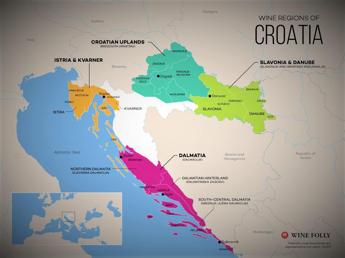 Croatian Wine Region Map